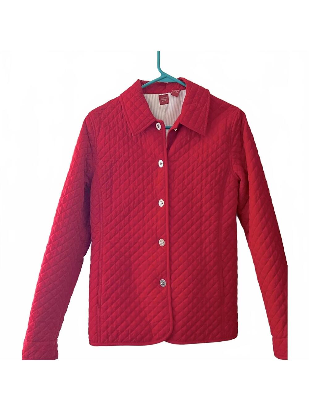 Valerie Stevens Red Quilted Jacket Lightweight Coat